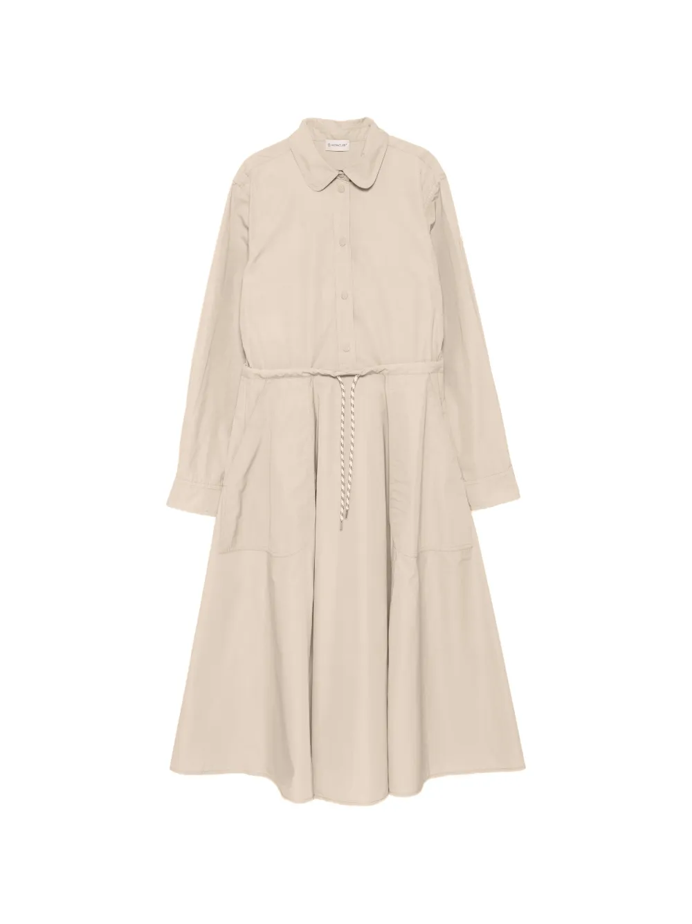 Moncler Midi-jurk met trekkoord en drukknoop Beige