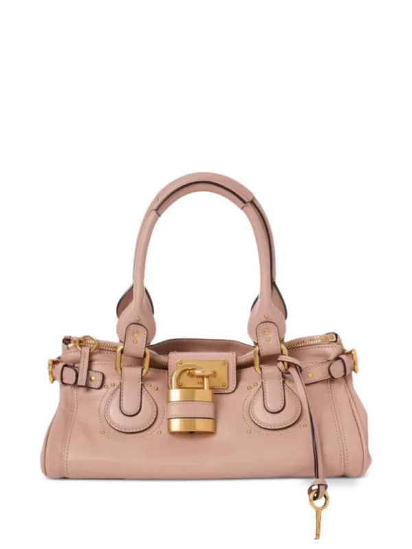 Chloé Paddington Leather Handbag in Pink