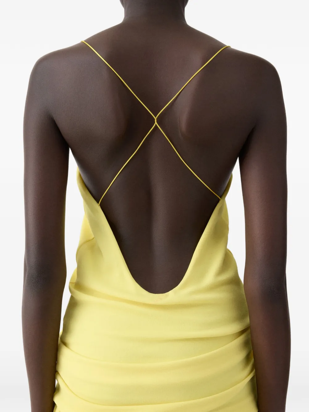 Jacquemus The Abiha maxi-jurk met ruches en plooien Geel