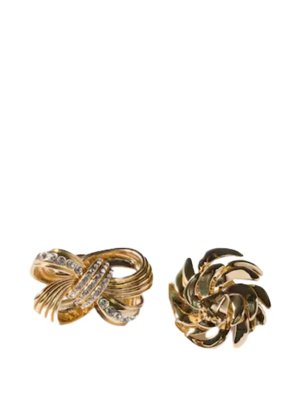 Miu Miu Metal Earrings with Crystals in Gold