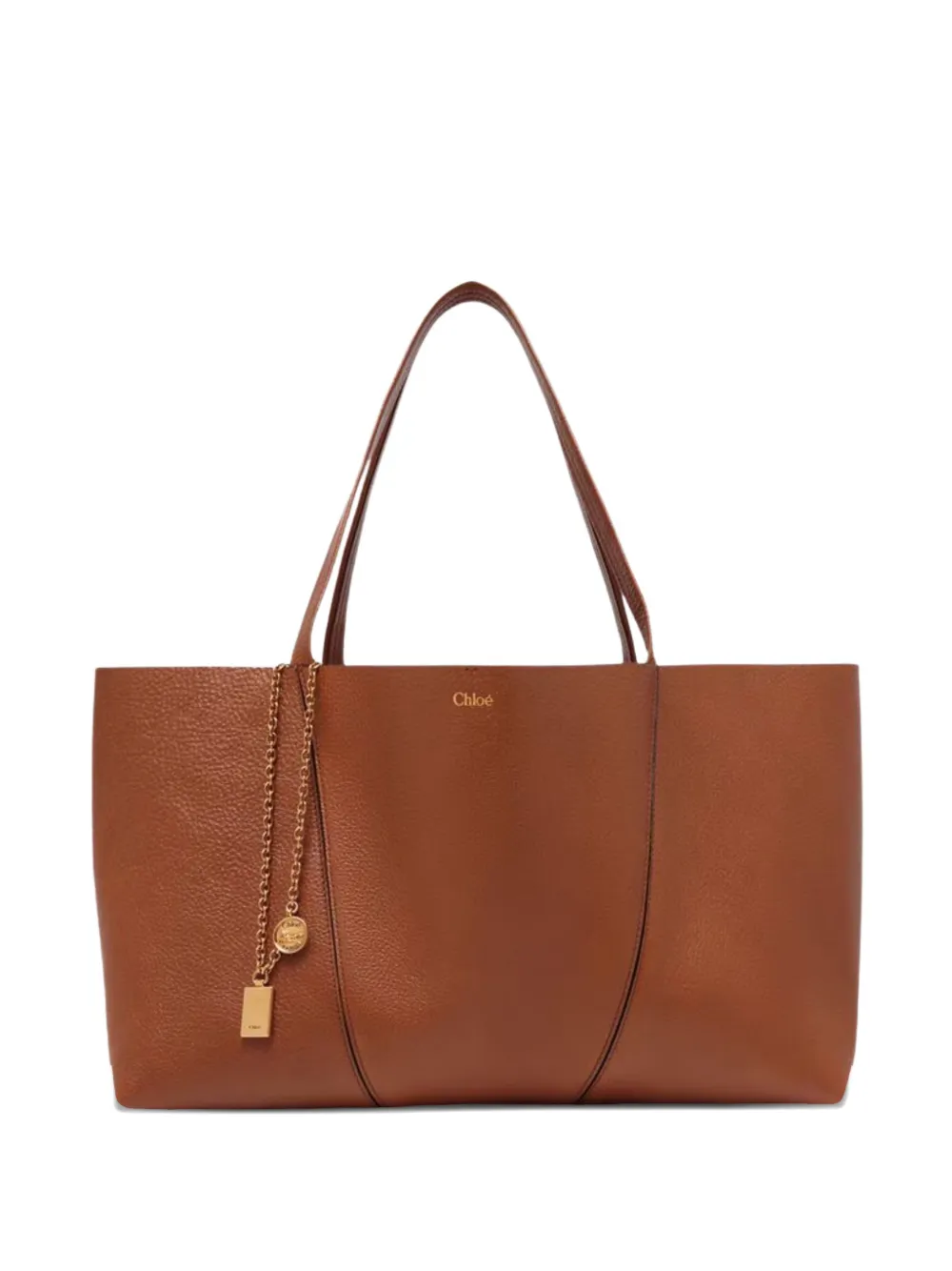 Chloé chain-detail leather shoulder bag - Marrone