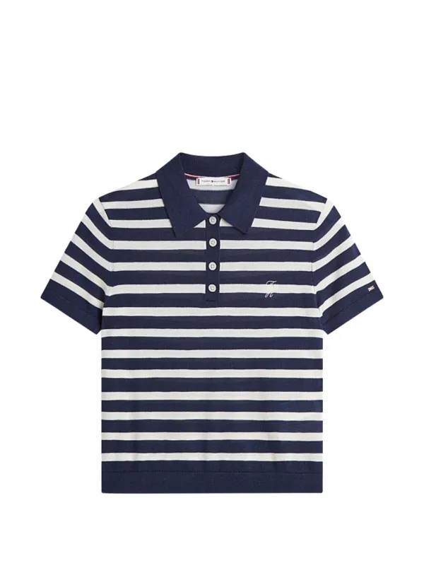 フ○オ Tommy Hilfiger striped-pattern Polo Top | Blue | FARFETCH