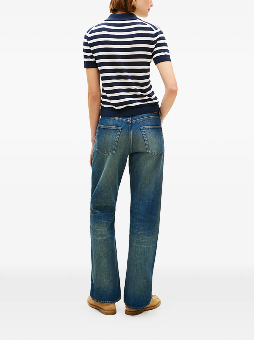  Tommy Hilfiger Striped-pattern Polo Top - Blue 