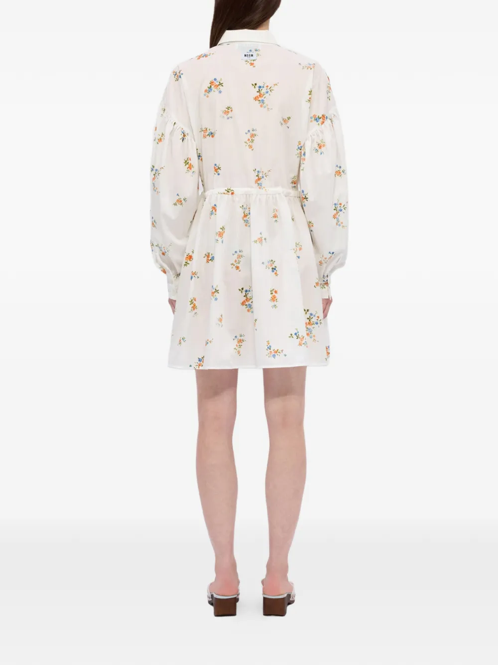 Floral-Print Drawstring Mini Dress