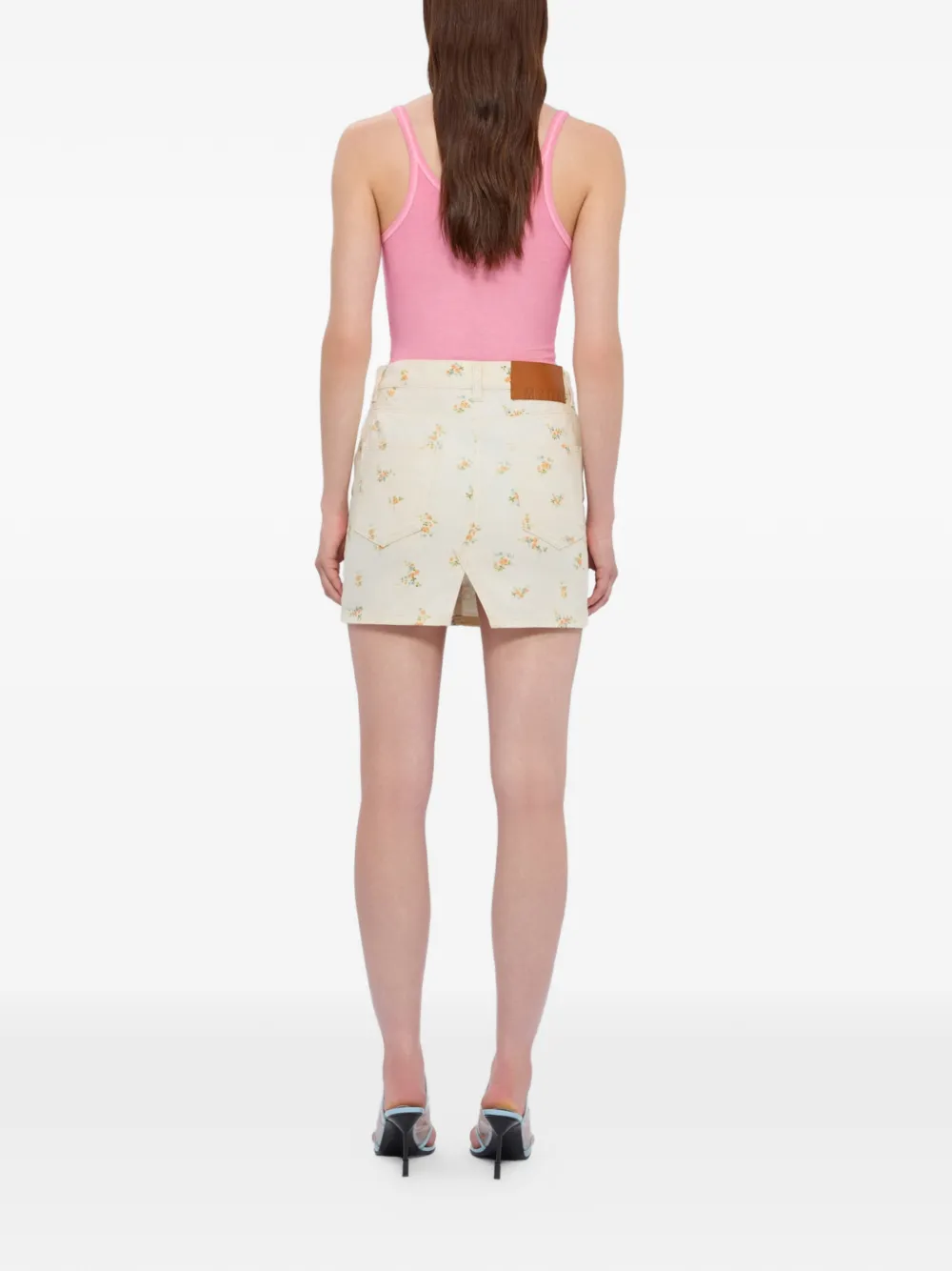 MSGM Mini-rok met bloemenprint Beige