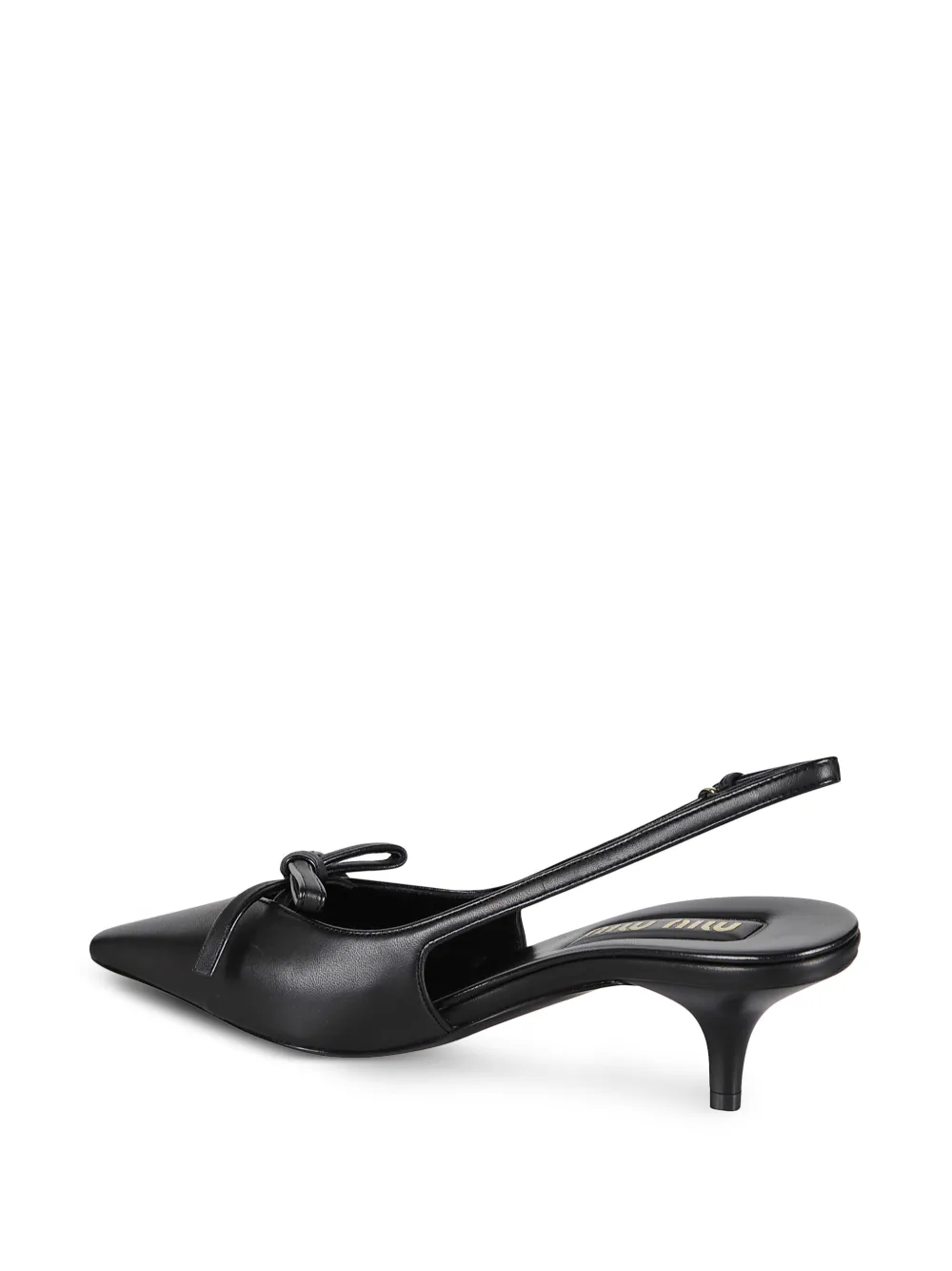 Miu Leren slingback pumps met gesp Zwart