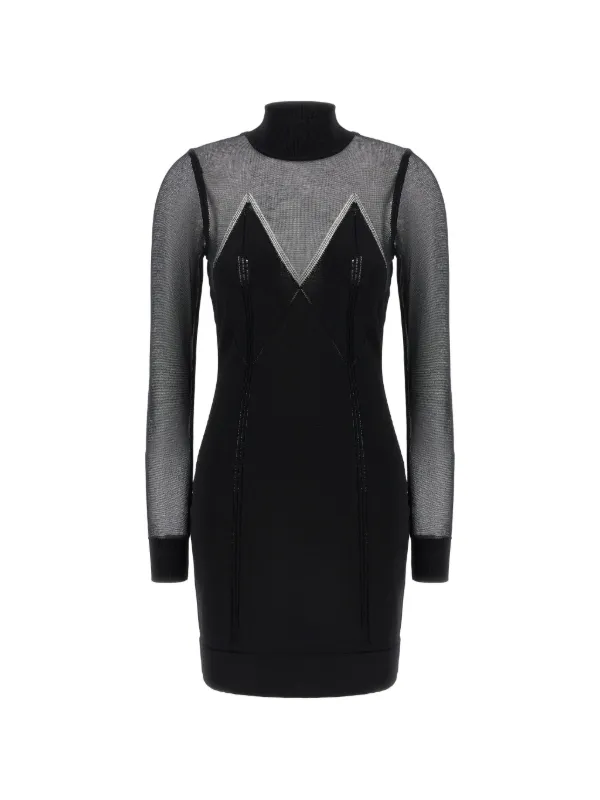 Elisabetta Franchi ハイネック ミニドレス | ブラック | FARFETCH JP