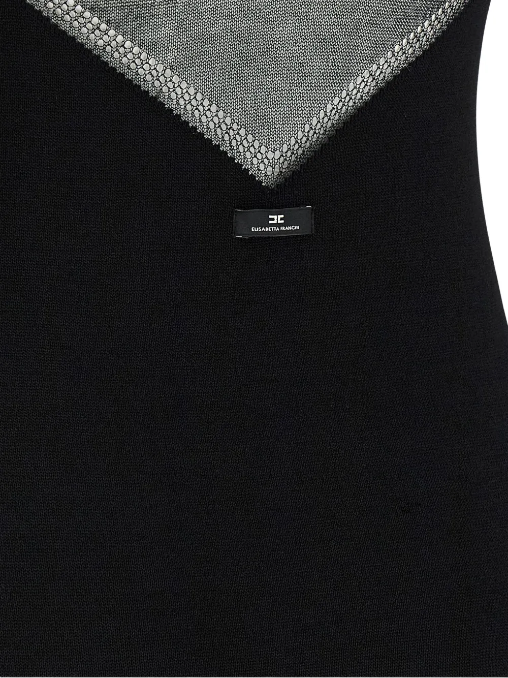 Elisabetta Franchi Mini-jurk met lange mouwen en hoge hals Zwart
