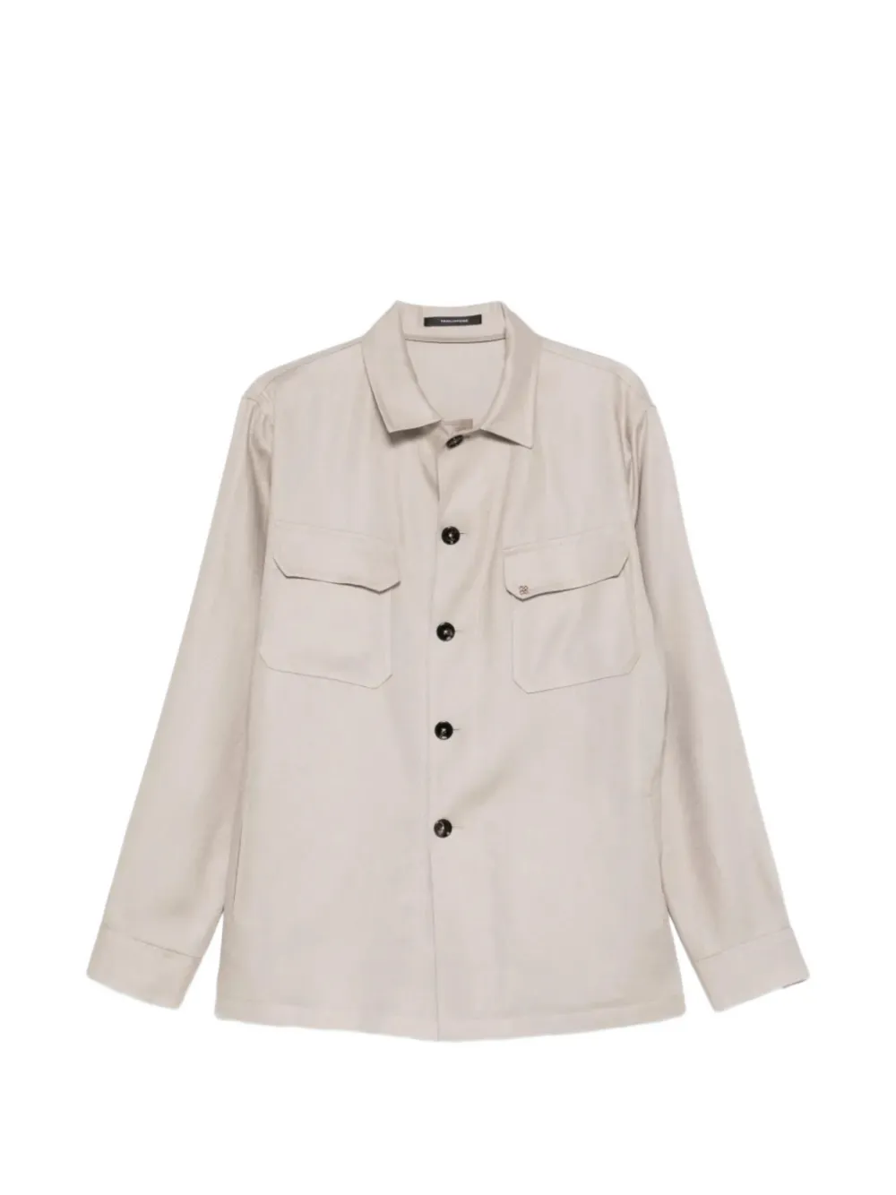 Tagliatore button-up pocket-details linen shirt jacket - Toni neutri