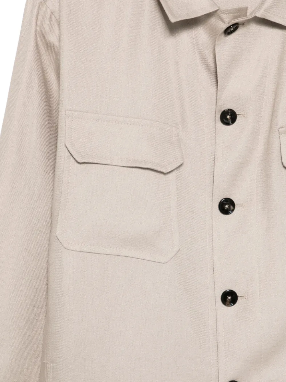 Tagliatore Linnen shirtjack met opgestikte zak Beige