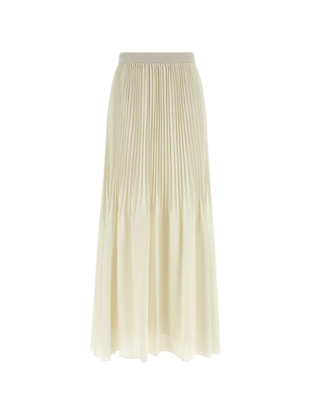 TWINSET pleated logo waistband skirt - Bianco