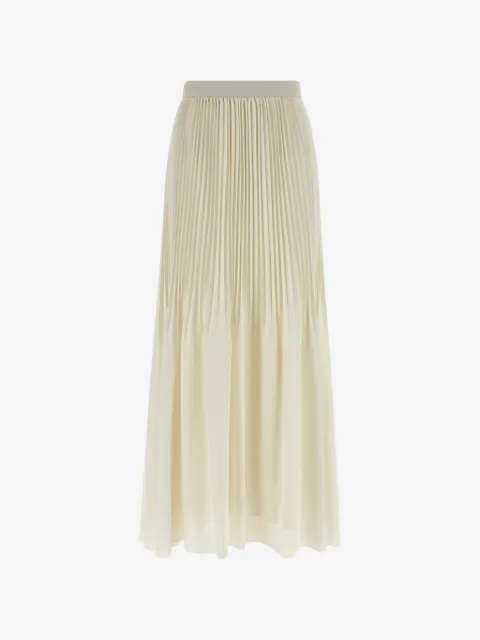 TWINSET pleated crêpe de chine long skirt