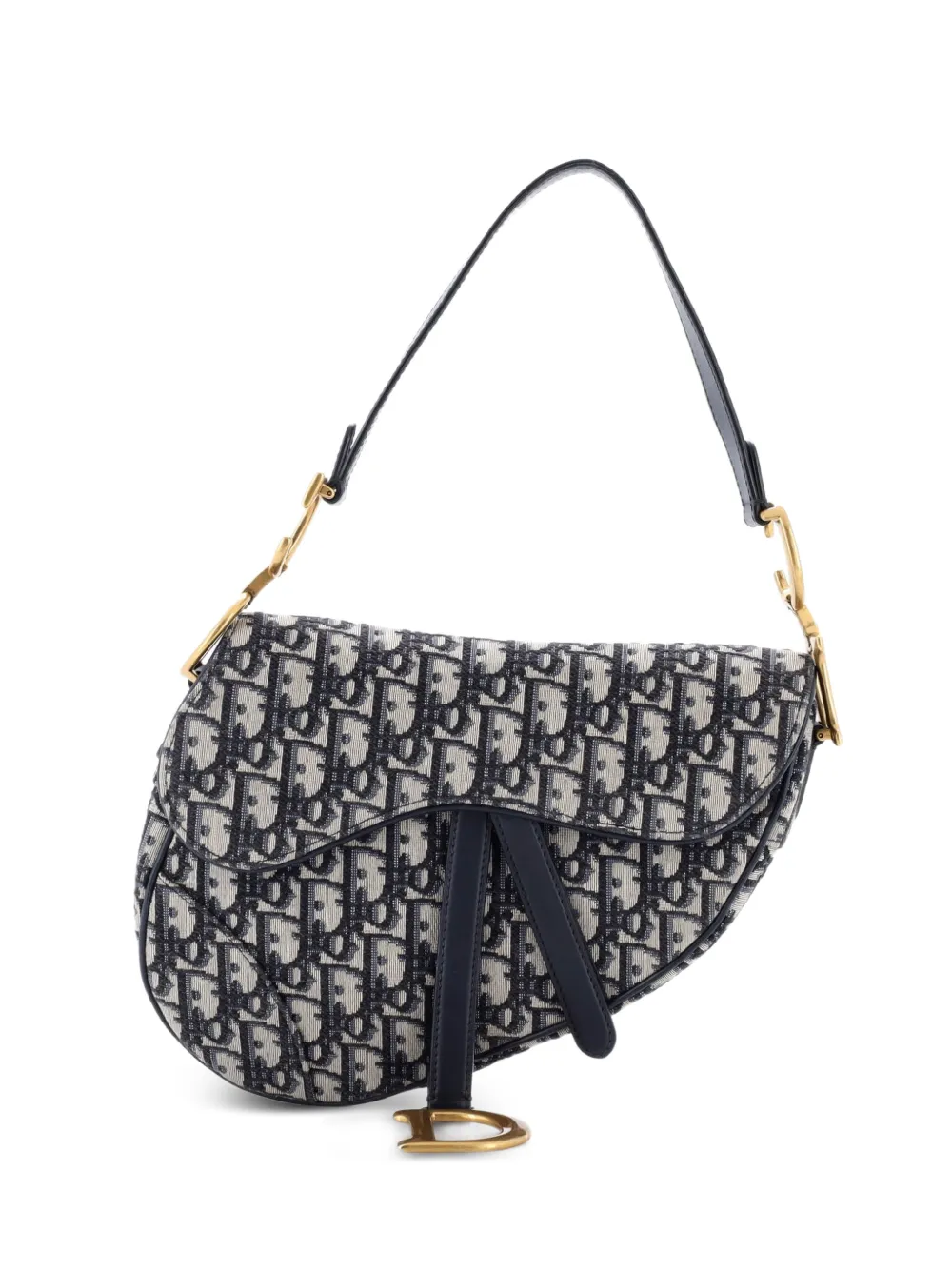 Christian Dior Pre-Owned Saddle Handbag Oblique Canvas Medium shoulder bag - Blu