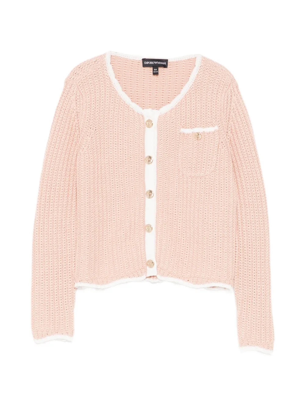 Emporio Armani Kids crew-neck cardigan - Orange