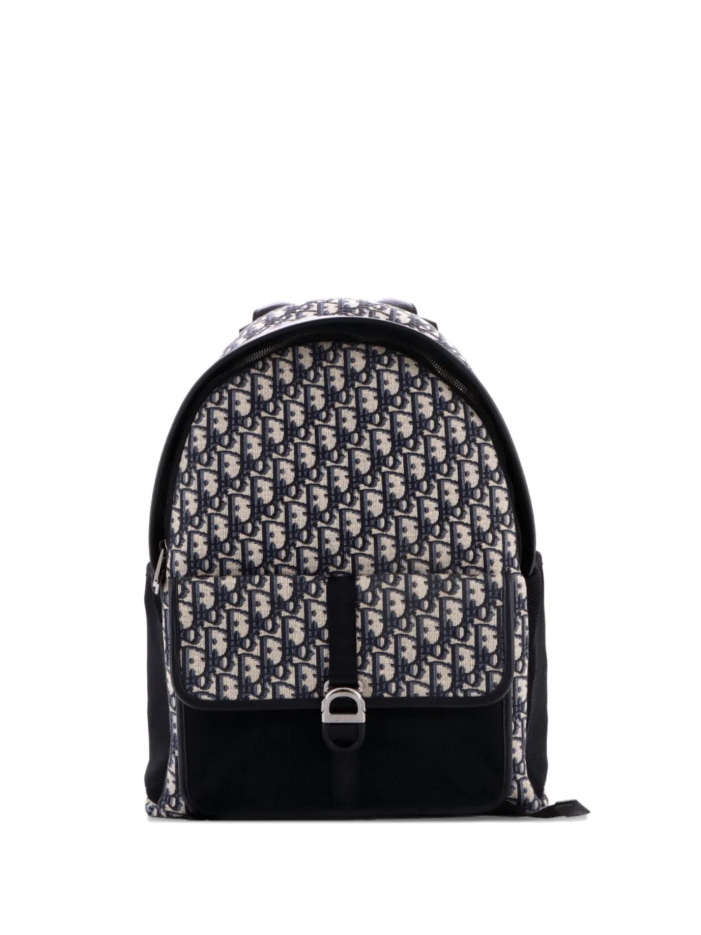 Christian Dior Pre-Owned Dior 8 Front Pocket Buckle Oblique Canvas backpack - Blu