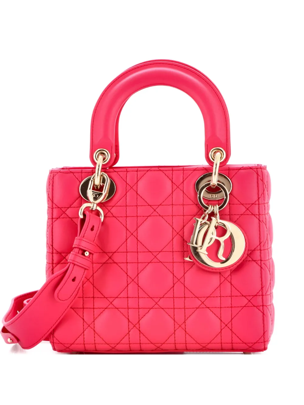 Christian Dior Pre-Owned My ABCDior Lady Dior Bag Cannage Quilt Lambskin crossbody bag - Rosa