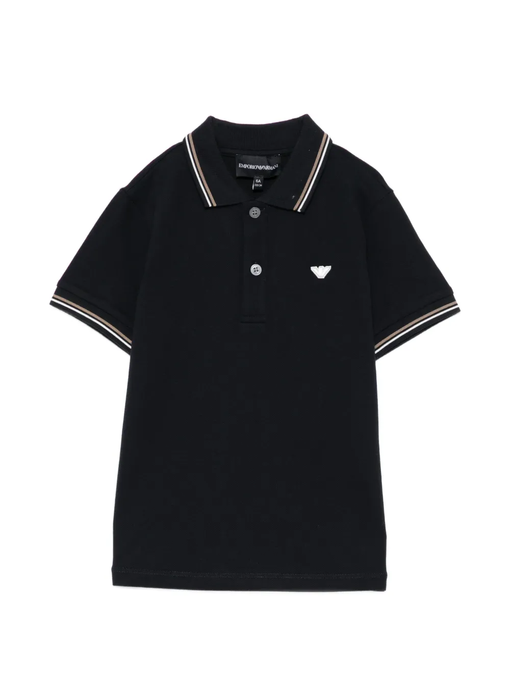 Emporio Armani Kids logo embodied polo shirt - Nero