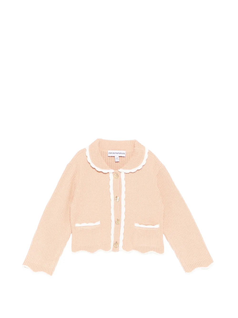 Emporio Armani Kids scalloped collar long-sleeve jacket - Rosa