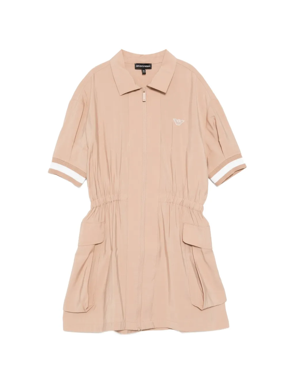 Emporio Armani Kids logo-embroidered dress - Marrone