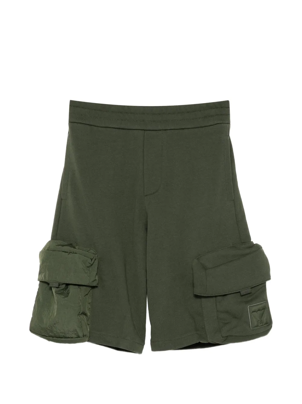 Emporio Armani Kids logo-patch cargo shorts - Verde