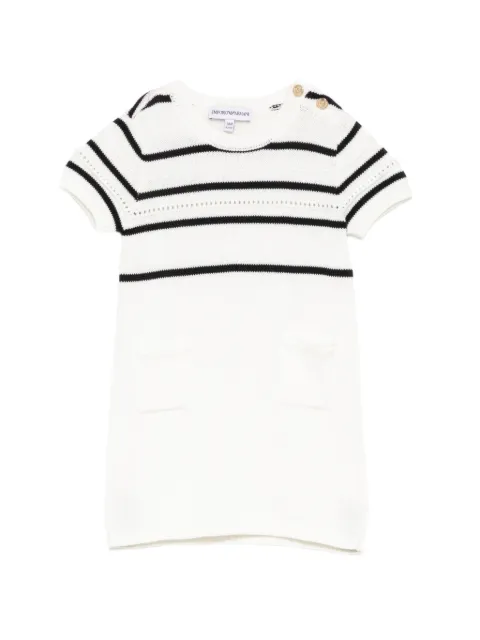 Emporio Armani Kids eagle motif striped dress