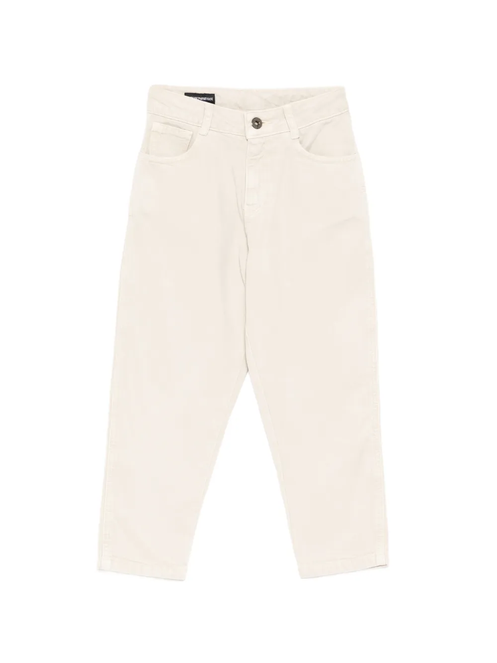Emporio Armani Kids logo patched trousers - Toni neutri