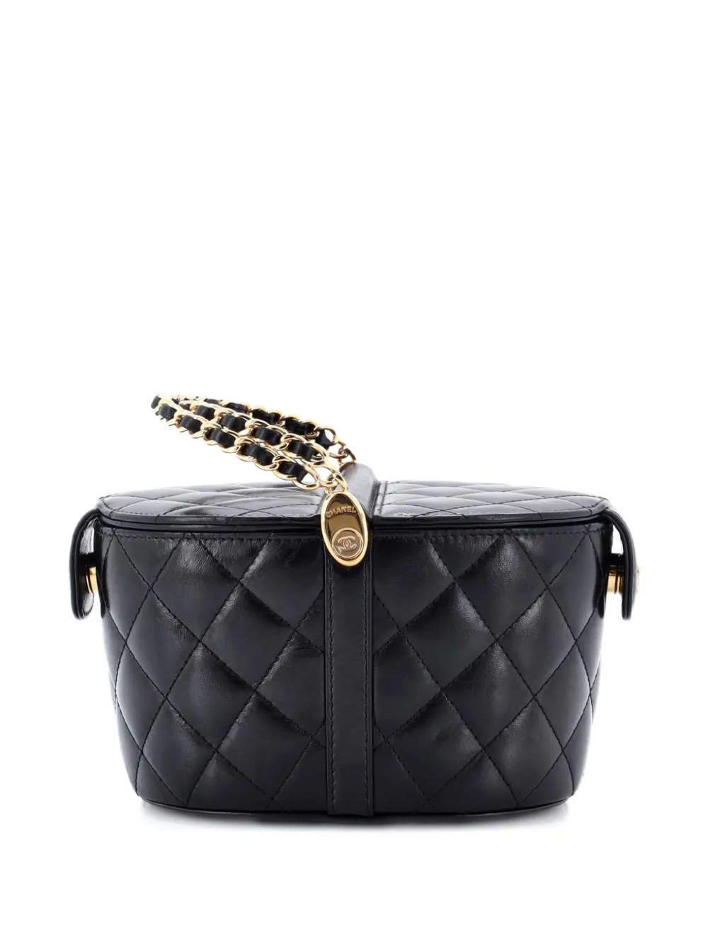 CHANEL Pre-Owned Double Sided Top Handle Vanity Bag Quilted Lambskin Mini satchel - Nero