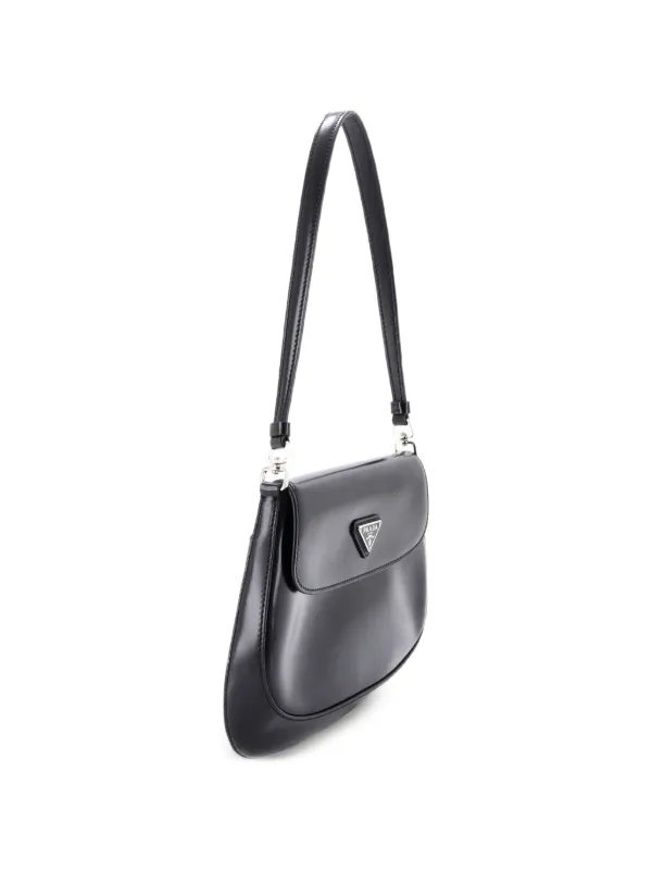 Prada Pre-Owned Cleo Flap Shoulder Bag Spazzolato Leather Small