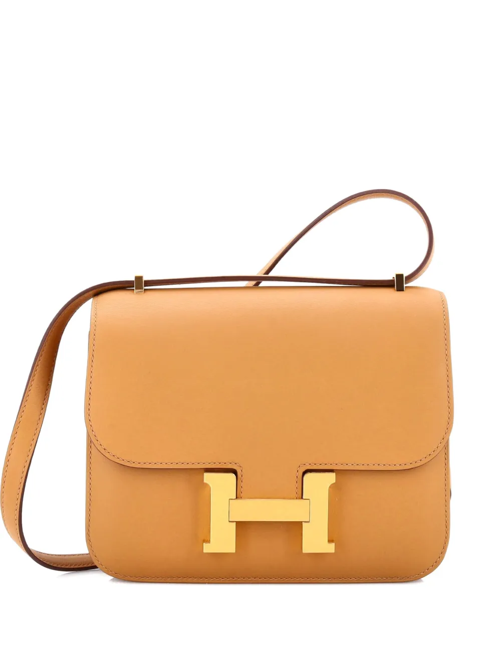 Pre-owned Hermes Constance Bag Swift 18 Crossbody Bag In Neutral