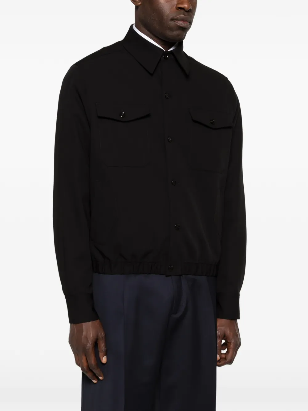  Lardini Buttoned Pocket Jacket - Black 