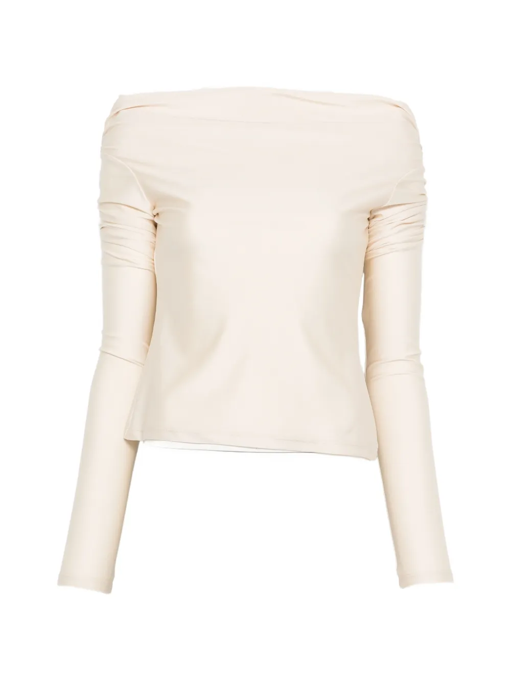 THE ANDAMANE ruched off-shoulder top - Toni neutri