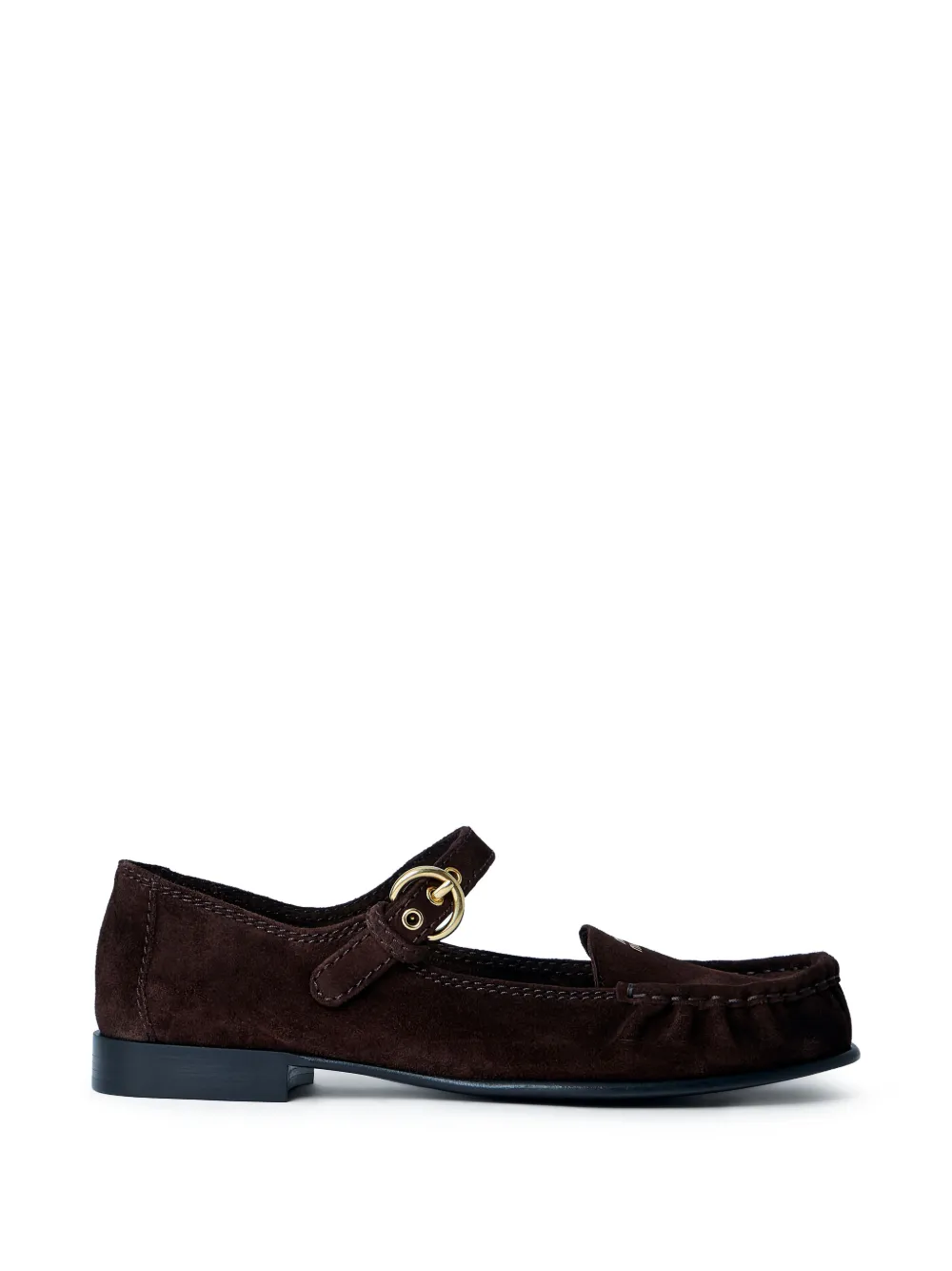 Miu Miu buckle-strap loafers - Marrone