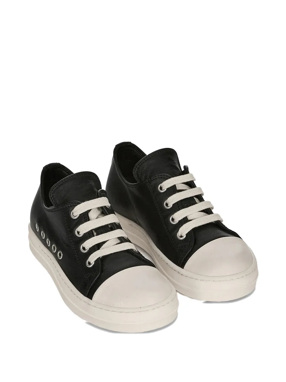 Rick Owens Kids Temple Extreme Low eyelet lace-up sneakers Zwart