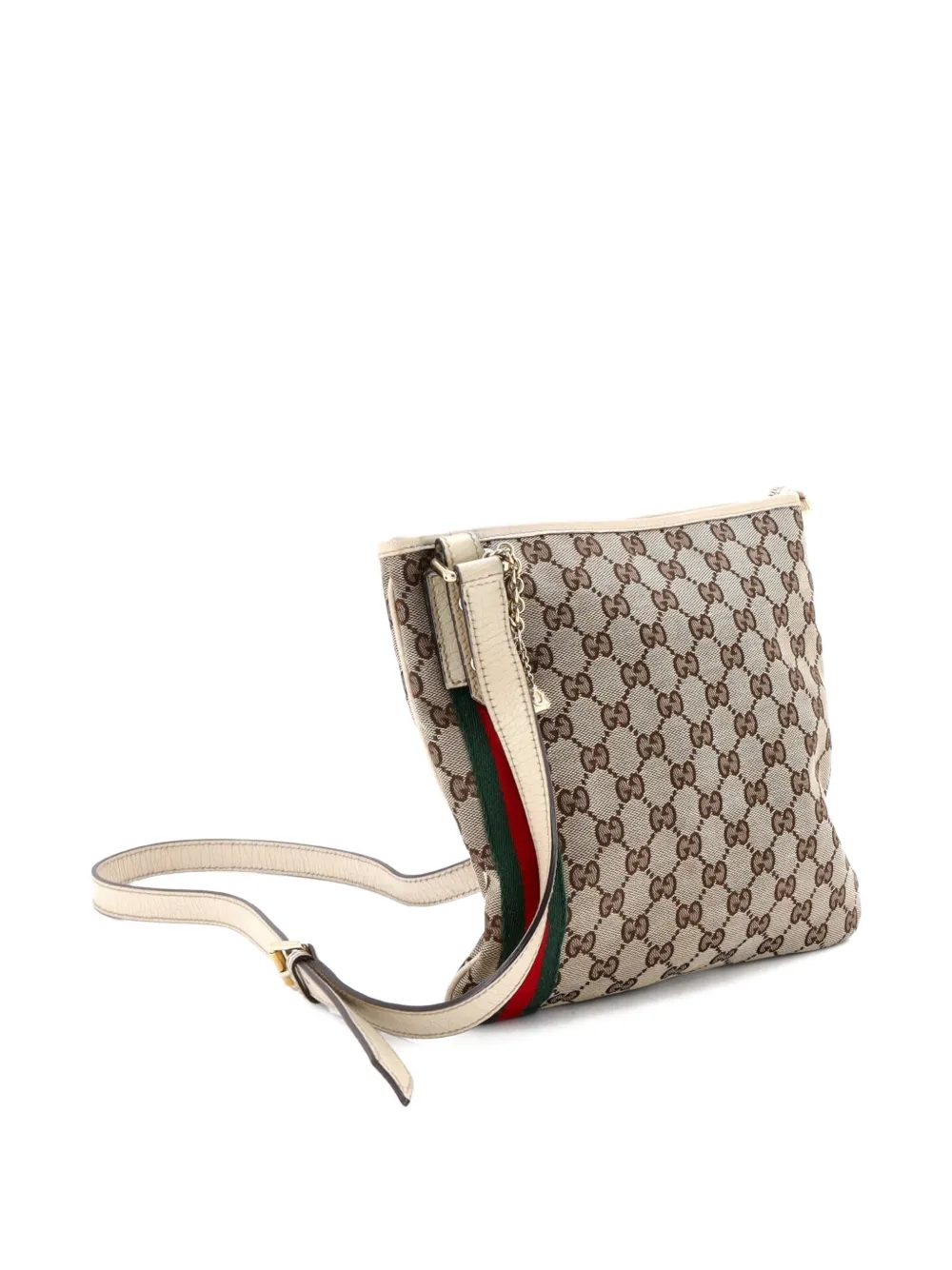 Gucci Pre-owned Jolicoeur Messenger Bag GG Canvas Crossbody Bag in Neutrals, view 3
