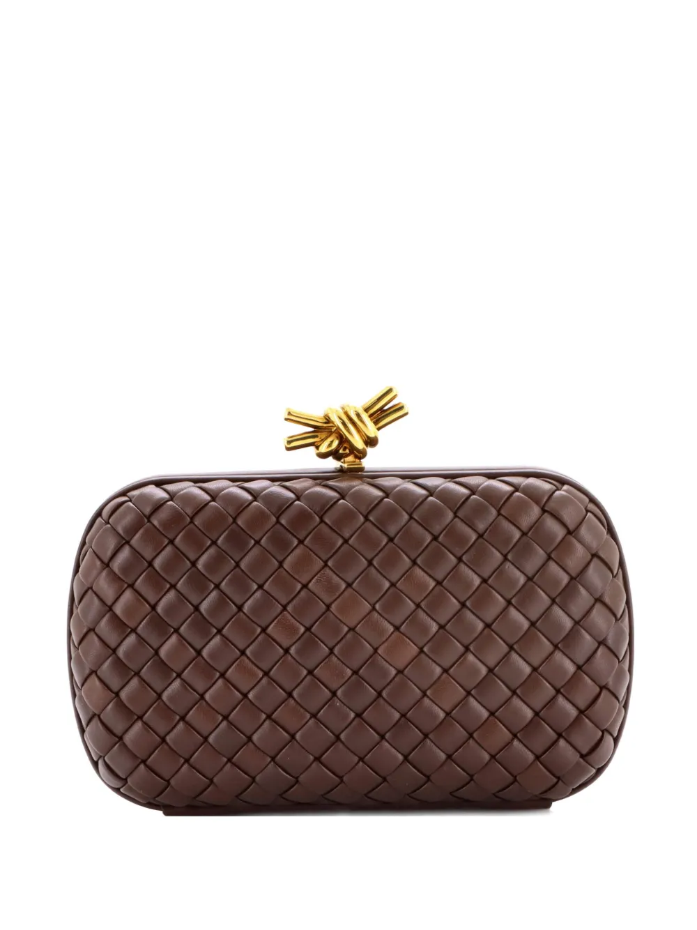 Bottega Veneta Pre-Owned Box Knot NM Intrecciato Nappa Small clutch bag - Marrone