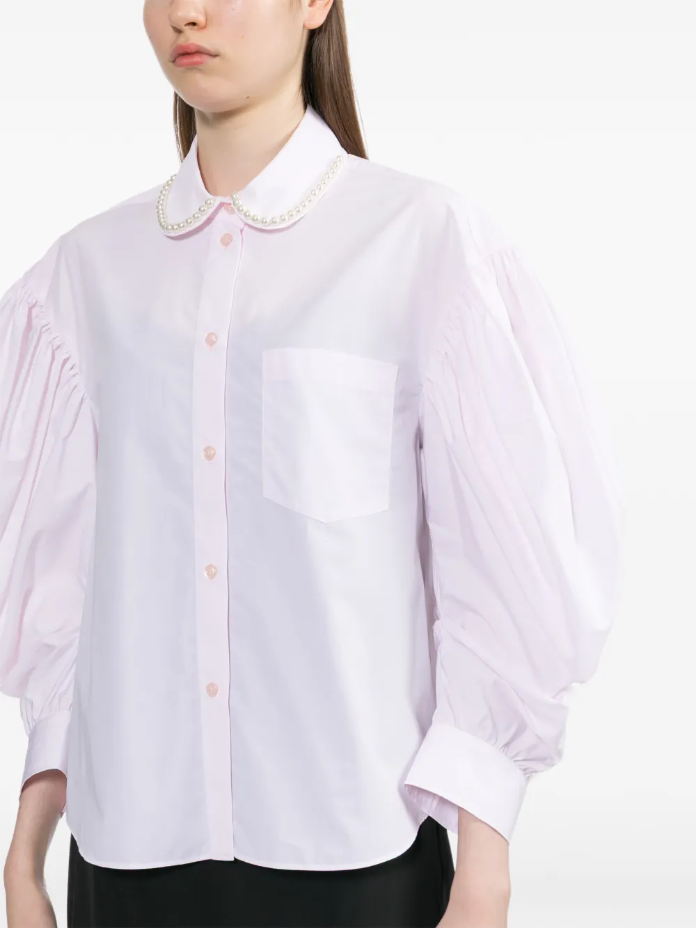 Simone Rocha Verfraaide blouse met gedrapeerde mouwen Roze