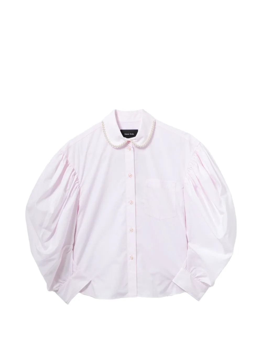 Simone Rocha embellished draped-sleeves shirt - Rosa