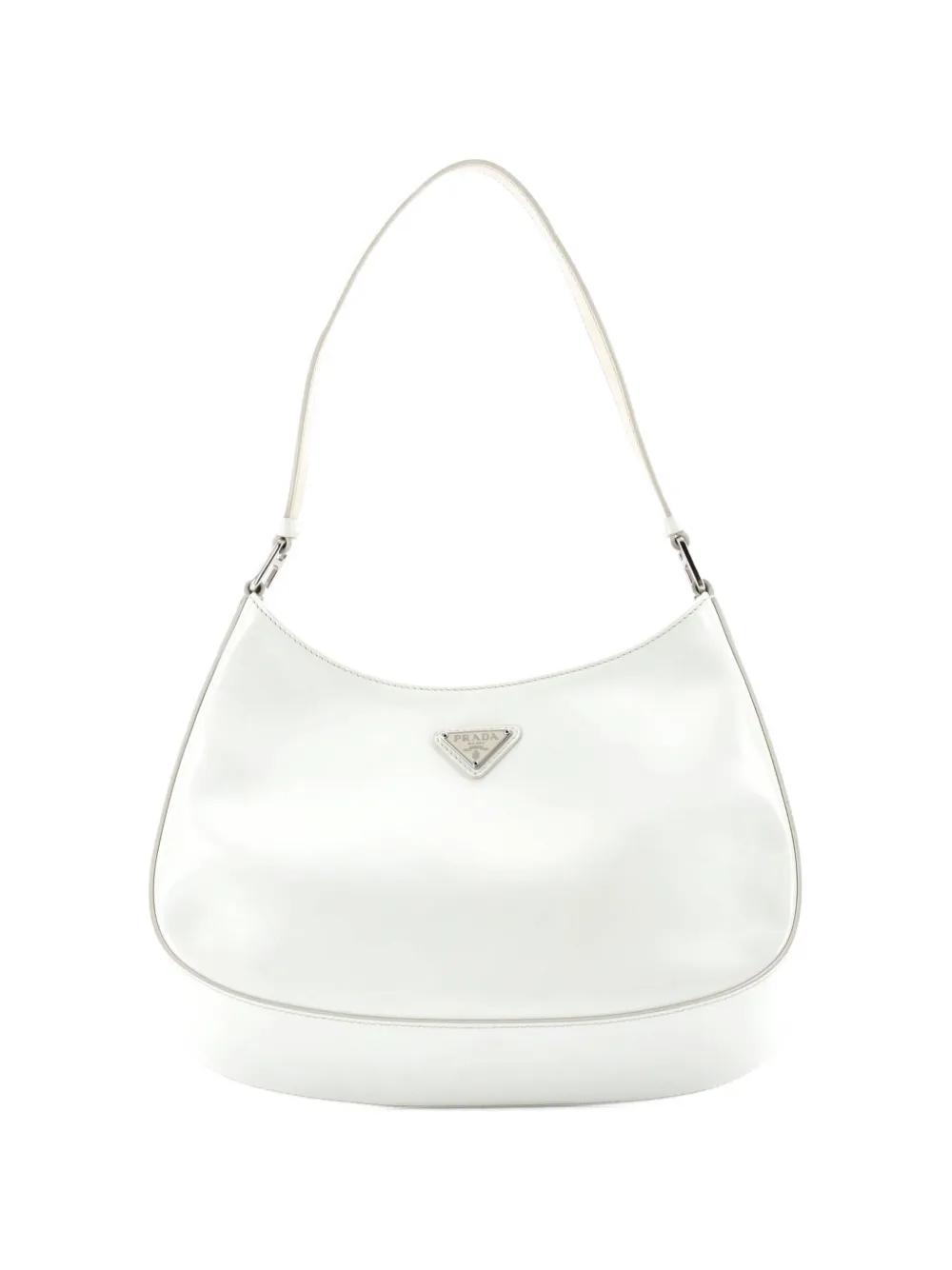 Prada Pre-Owned Cleo Shoulder Bag Spazzolato Leather Medium hobo bag - Bianco
