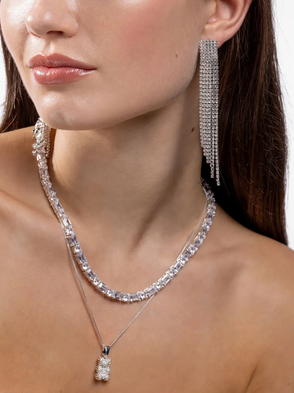  Crystal Haze Collar Eternity - Plateado 