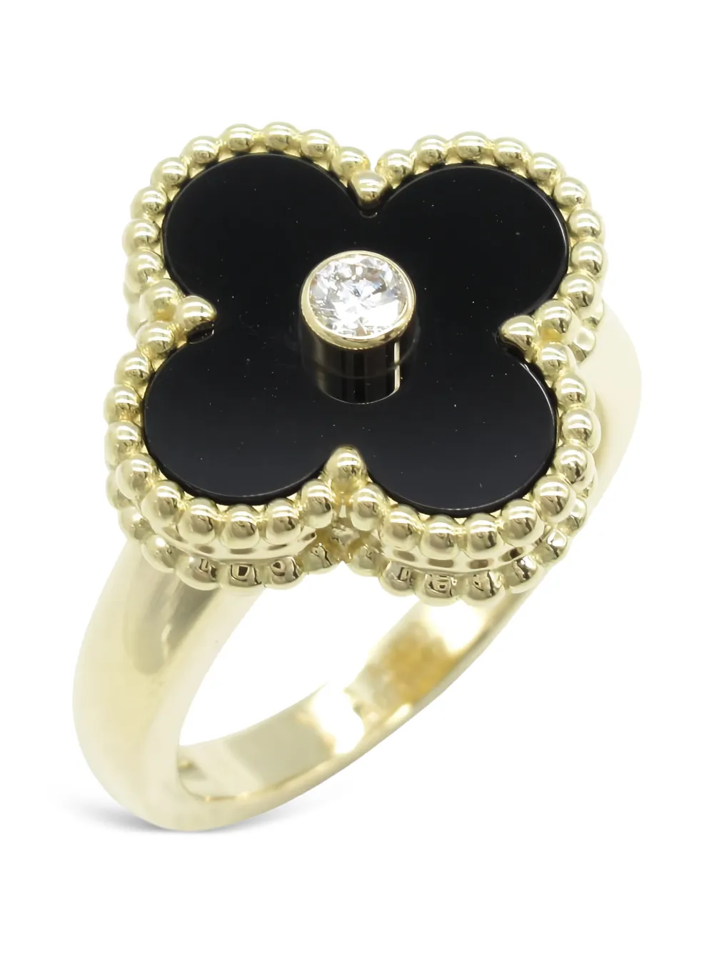  Van Cleef & Arpels Pre-owned Onyx Diamond Ring - Gold 