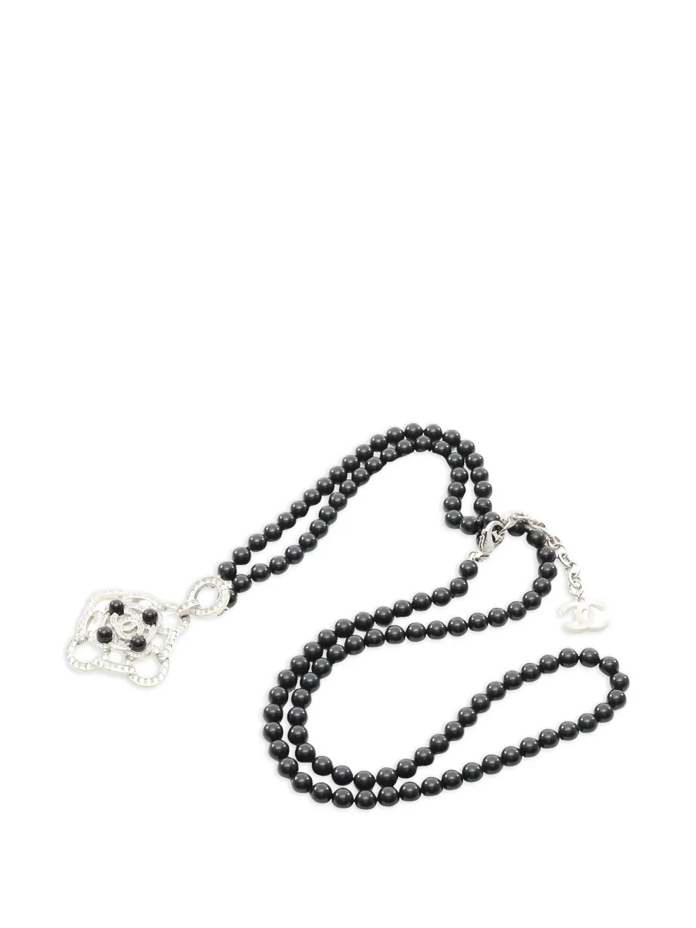 CHANEL Pre-Owned 1986-1988 crystal-embellishment necklaces - Argento