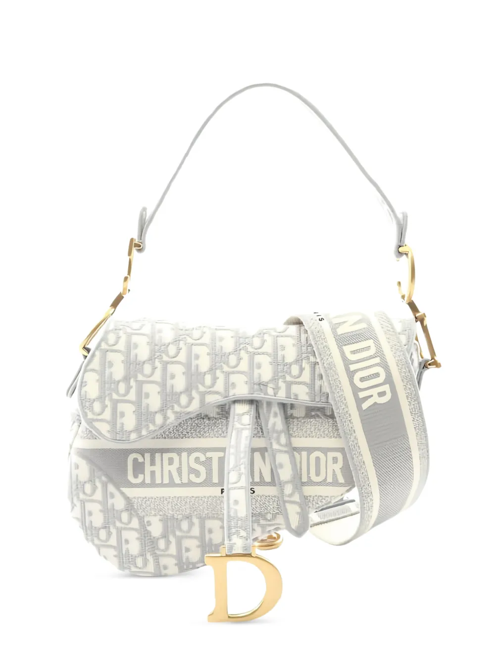 Christian Dior Pre-Owned 2010s Oblique jacquard Saddle bag - Grigio