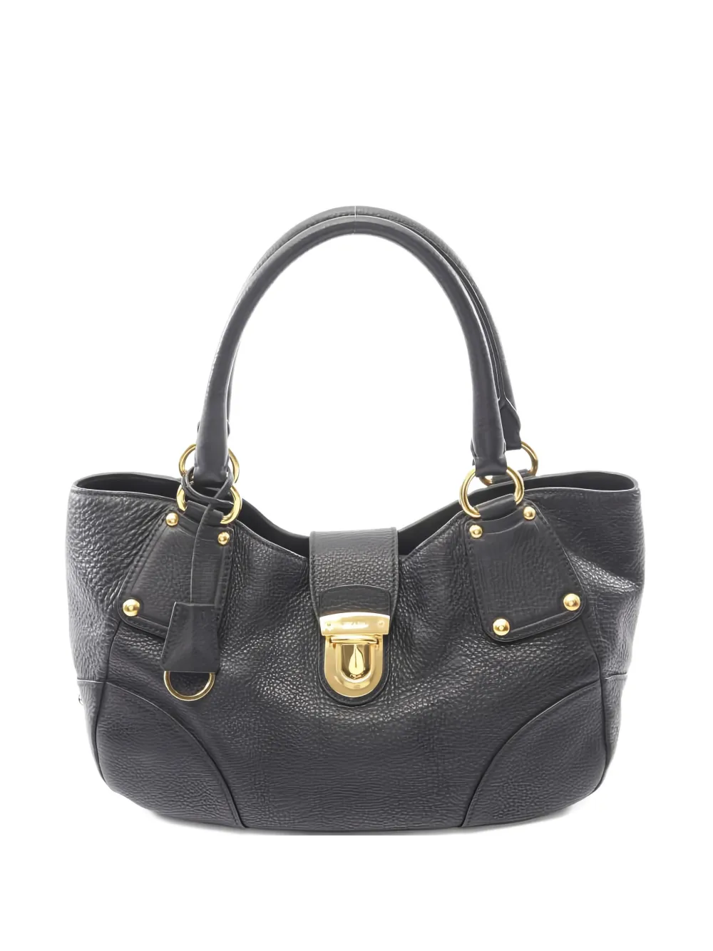 Prada Pre-Owned 2010s panelled leather handbag - Nero