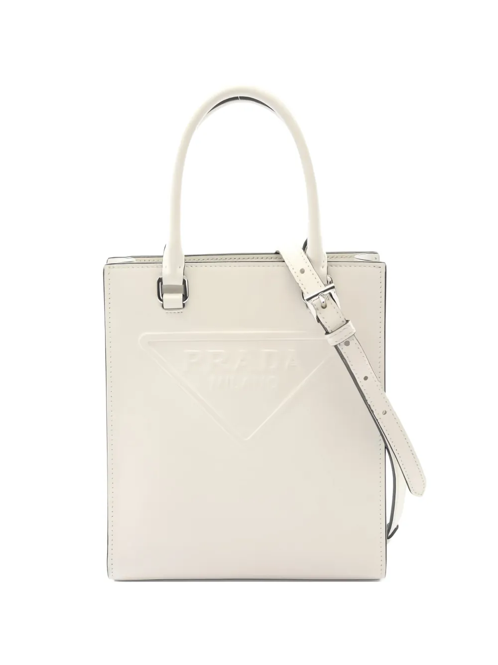 Prada Pre-Owned 2010s embossed logo leather tote bag - Toni neutri