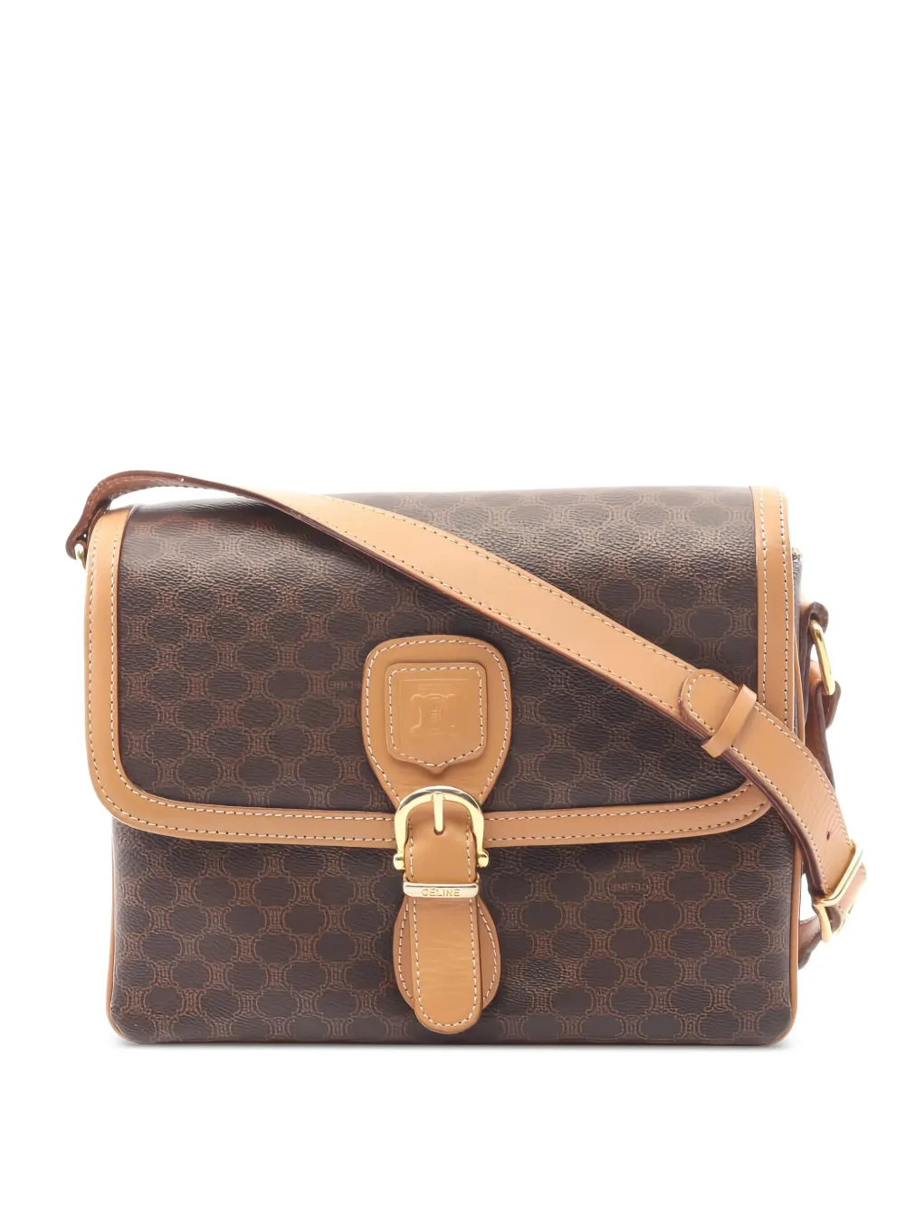 Celine Pre-Owned 2000s Macadam leather shoulder bag - Marrone