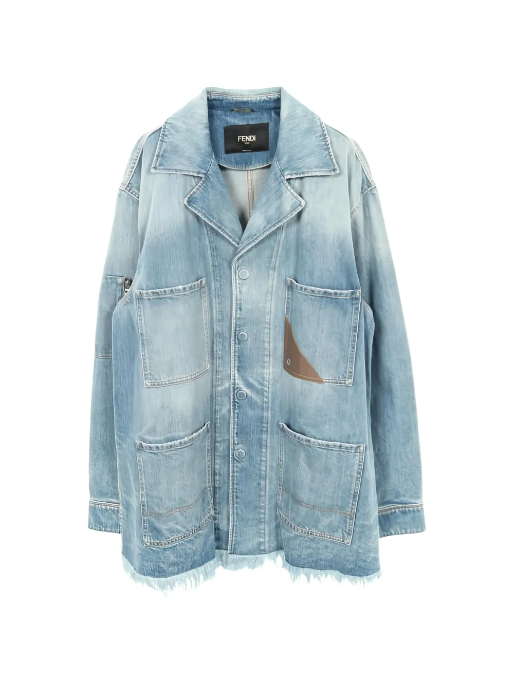 Fendi Pre-Owned 2010s multi-pocket denim jacket - Blu