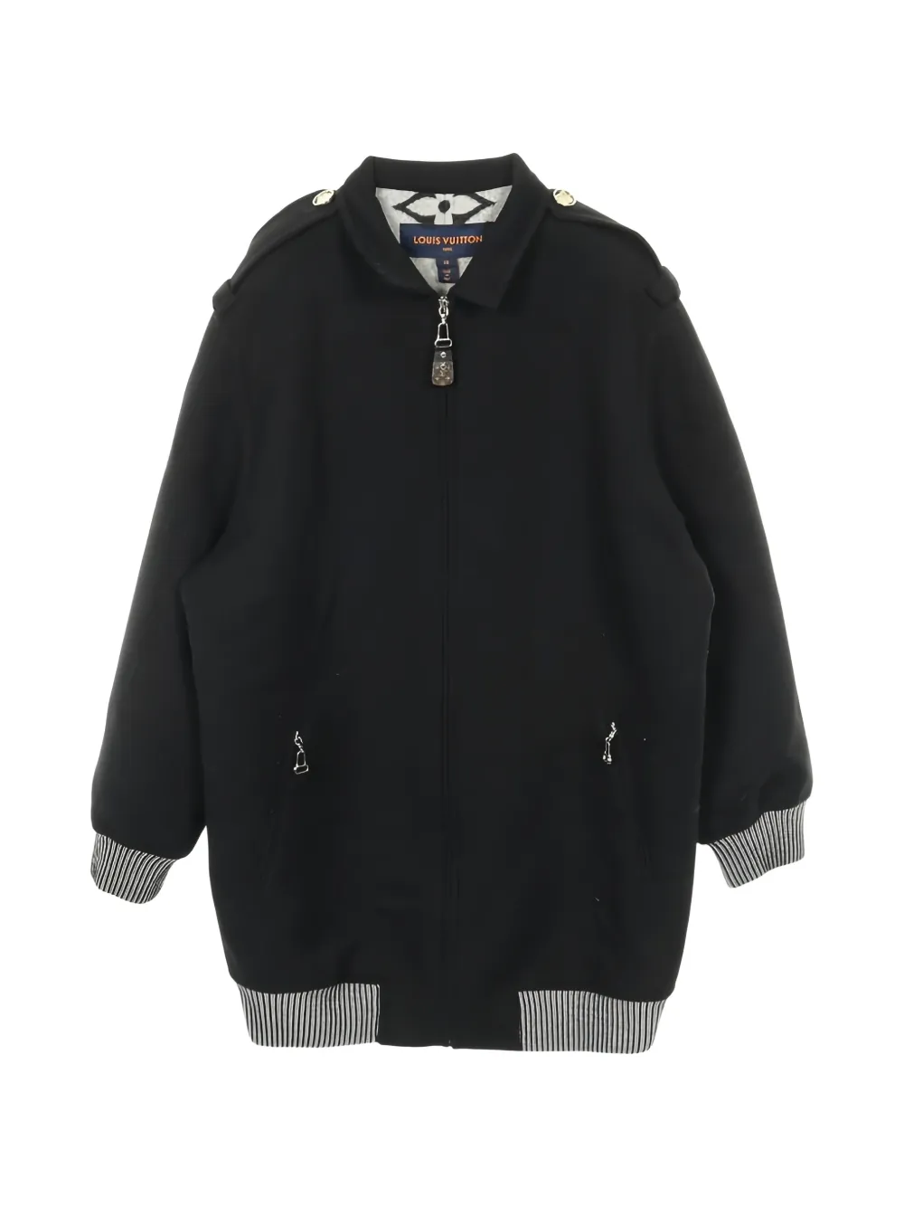 Louis Vuitton Pre-Owned zip fastening black coat - Nero