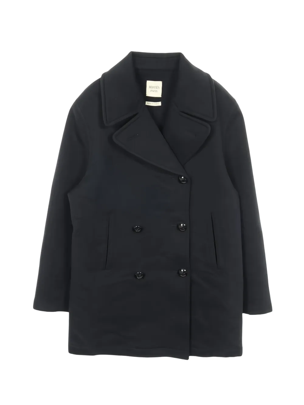 Hermès Pre-Owned double-breasted cashmere coat - Nero