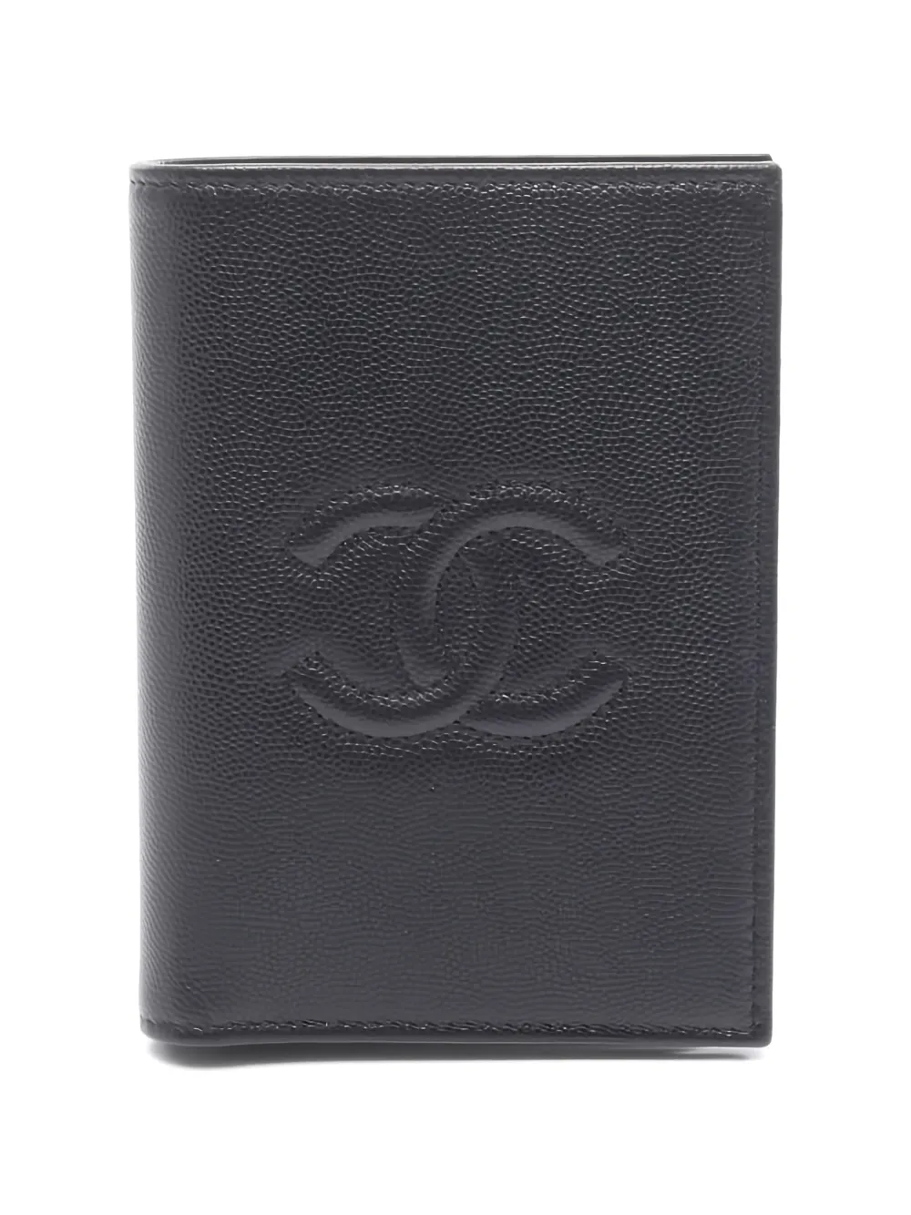 CHANEL Pre-Owned Coco Mark caviar skin card case - Nero