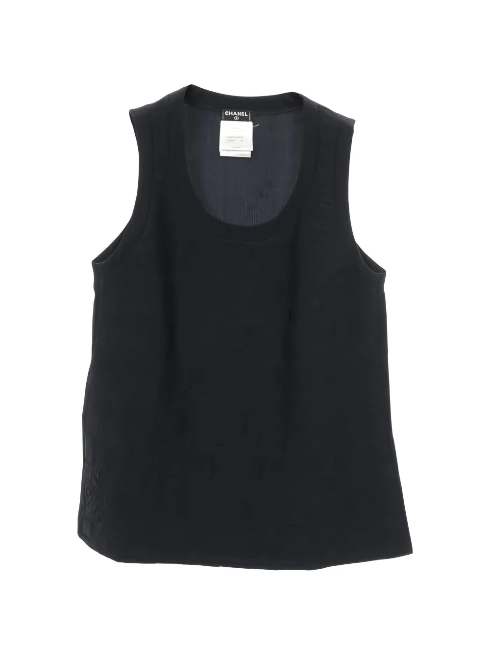 CHANEL Pre-Owned 1986-1988 camellia-motif tank top - Nero